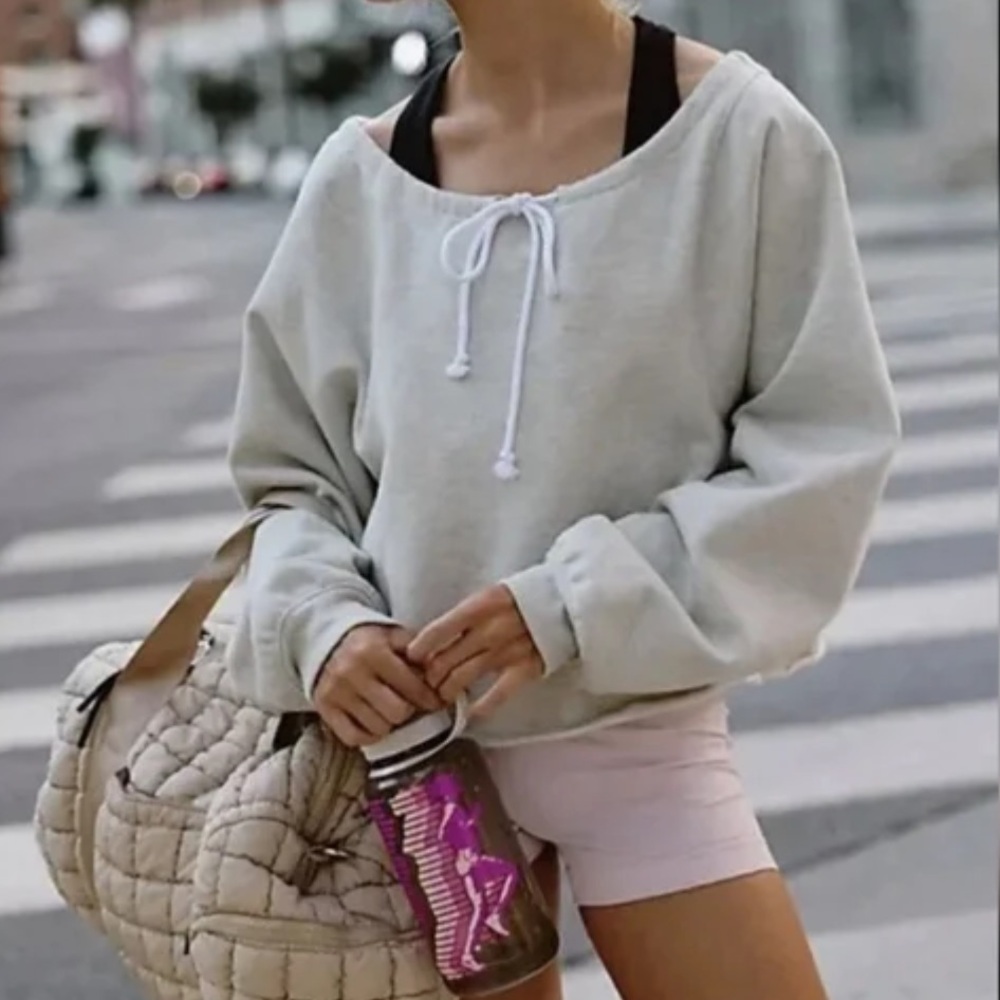 Free People Movement For the Win Off Shoulder Sweatshirt